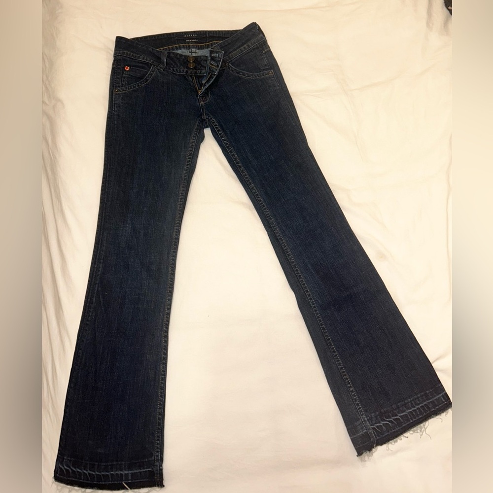 Hudson Jeans Women’s Raw Hem Flare Jeans Low Rise